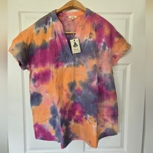 NWT Easel Tie Dye Muslin Top, M